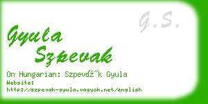 gyula szpevak business card
